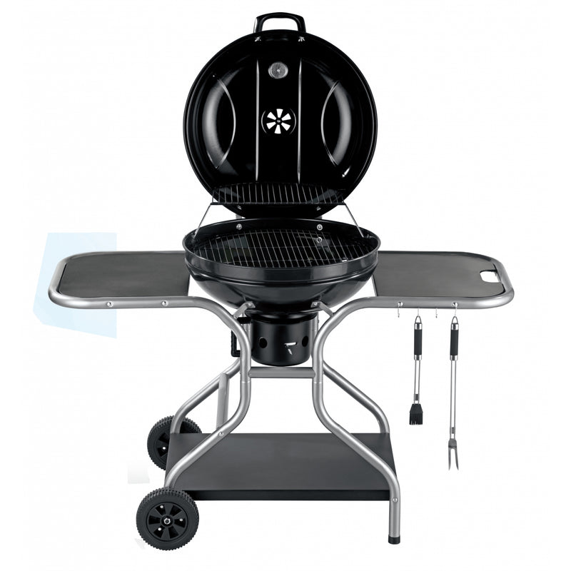 Barbecue bois ou charbon avec couvercle et 3 servantes ABATE