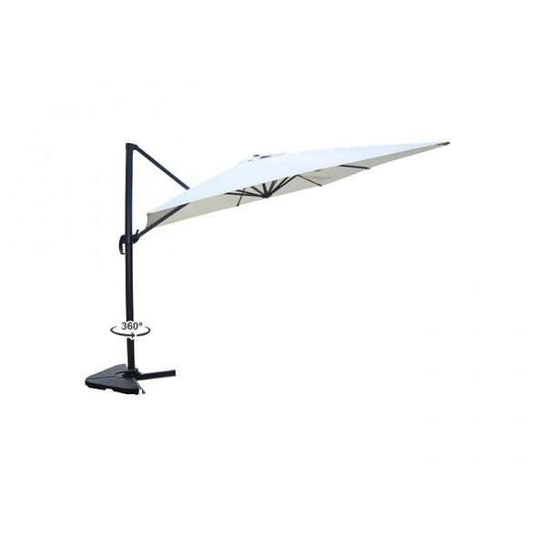 Parasol déporté et rotatif 3 x 3m écru RAFAELA