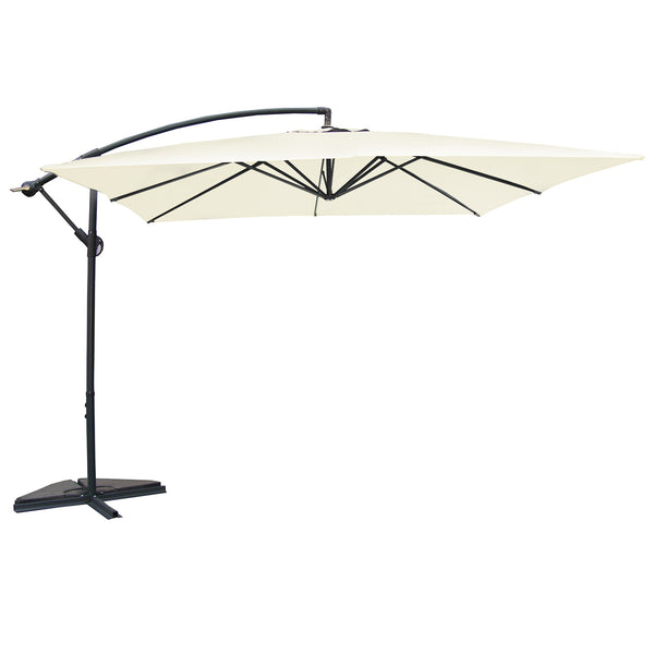 Parasol déporté carré 3x3m écru DAVAGNA