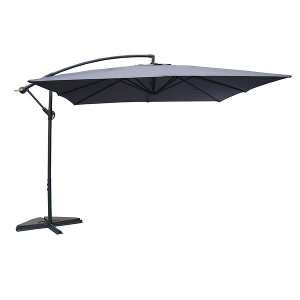 Parasol déporté carré 3x3m gris DAVAGNA