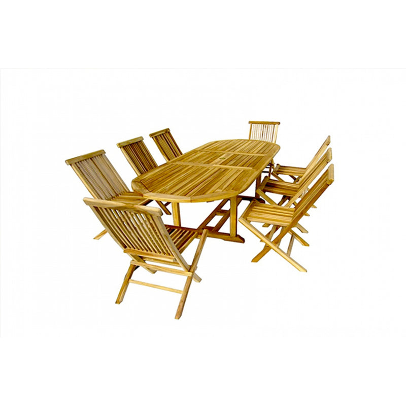 Table ovale 120 cm + 8 chaises ADAGNA