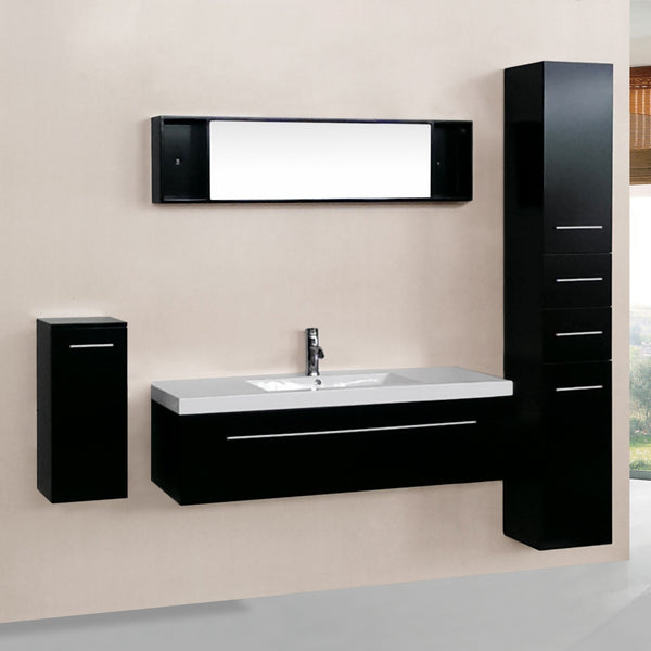Ensemble salle de bain 3 meubles + 1 vasque + 1 miroir NEPTUNE