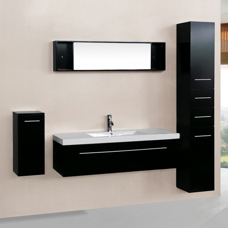Ensemble salle de bain 3 meubles + 1 vasque + 1 miroir NEPTUNE