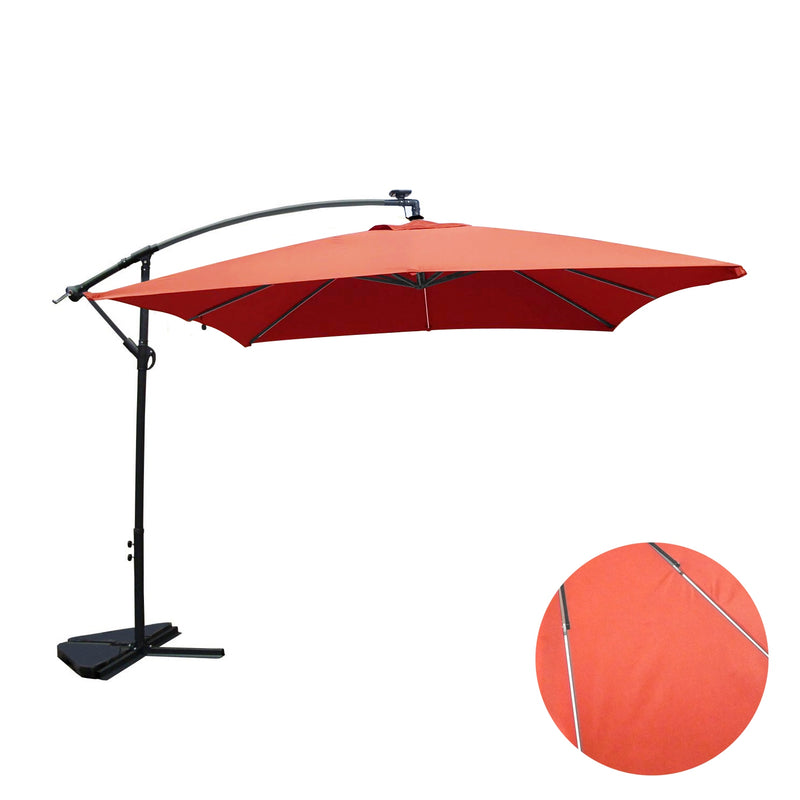 Parasol Néon LED déporté 3x3m terracotta DAVAGNA
