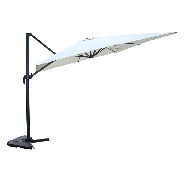 Parasol déporté et rotatif 3 x 4 m écru NAVIA