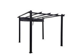 Tonnelle autoportante 3 x 3 m en aluminium et toile grise SABADI