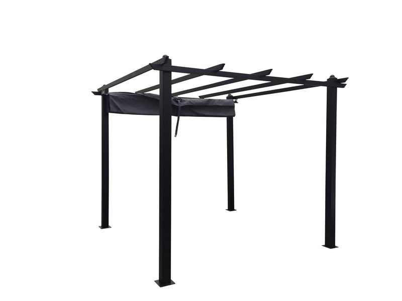 Tonnelle autoportante 3 x 3 m en aluminium et toile grise SABADI