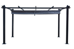 Pergola auto-portée 3 x 4 m avec toile rétractable grise DIAZ