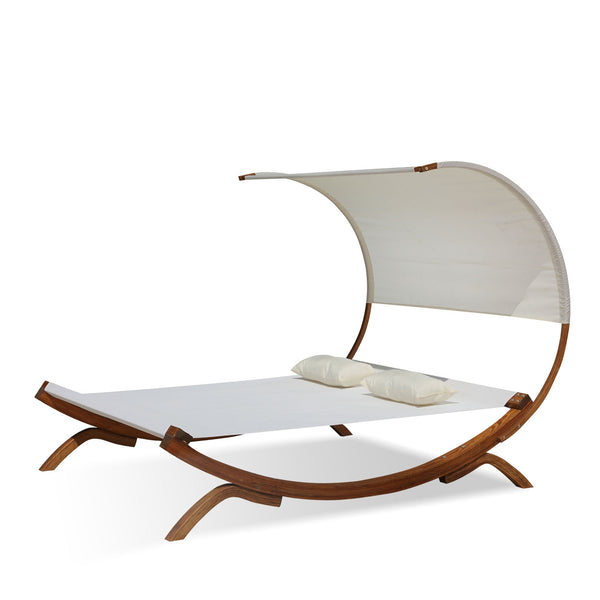 Hamac sur pied 195 x 180 cm en bois écru  CHILL
