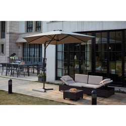 Parasol déporté avec ouverture innovante Ø 3 m gris OITIS