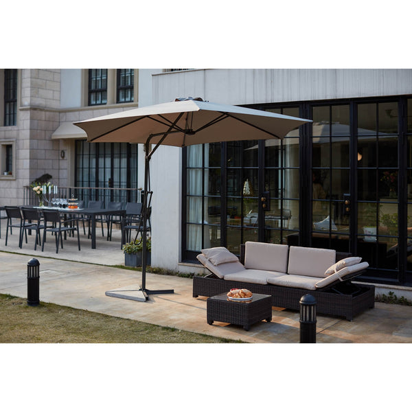 Parasol déporté avec ouverture innovante Ø 3 m gris OITIS