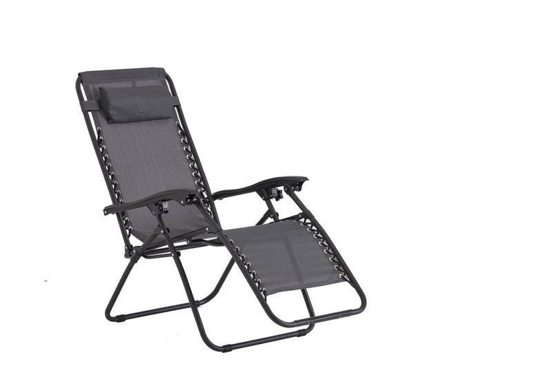 Transat inclinable noir et gris foncé ANALU