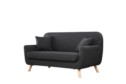 Canapé 2 places en tissu gris foncé SKARA