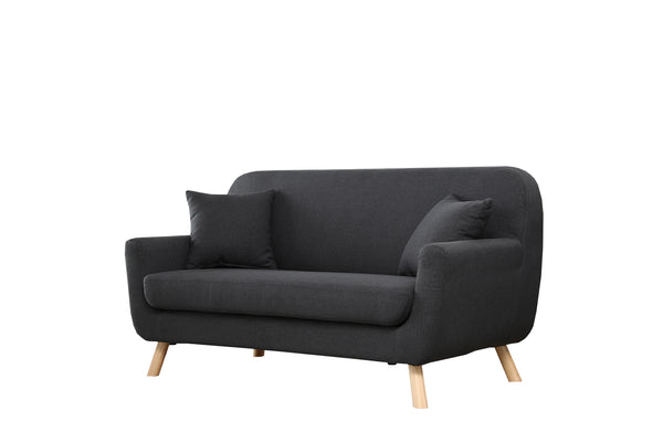 Canapé 2 places en tissu gris foncé SKARA