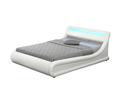 Structure de lit LED avec rangements 160 x 200 cm blanc CHANA