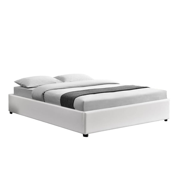 Structure de lit avec coffre 140 x 190 cm blanc SALAMANQUE