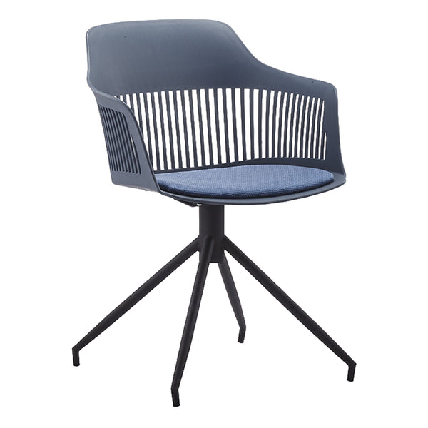 Chaise design avec accoudoirs bleu foncé BELLA