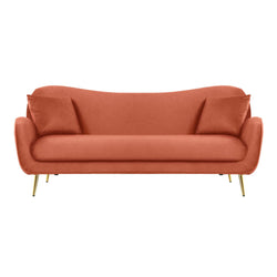 Canapé 3 places en velours rose corail LENA
