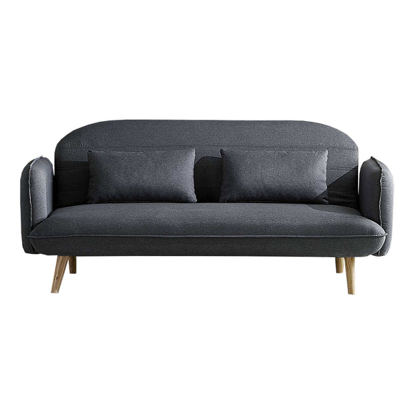 Canapé convertible 3 places en tissu gris SKURUP