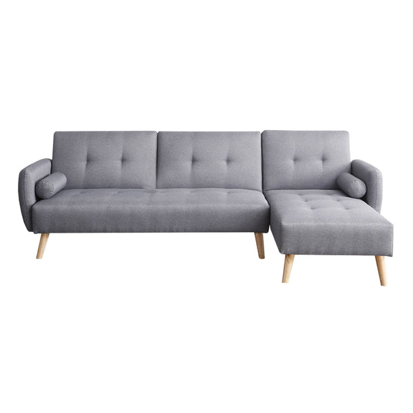 Canapé convertible 3 places en tissu gris SEOUL