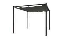 Pergola autoportante 3 x 3 m en acier avec toile grise MEDELIN