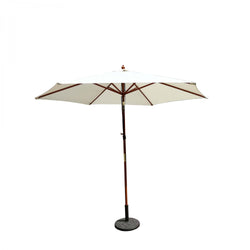 Parasol droit et inclinable en bois Ø 3m écru DANINE