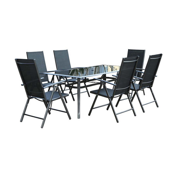 Table de jardin et 6 chaises en aluminium BARATHE