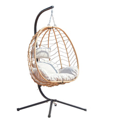 Fauteuil suspendu en résine effet rotin naturel ATHENE