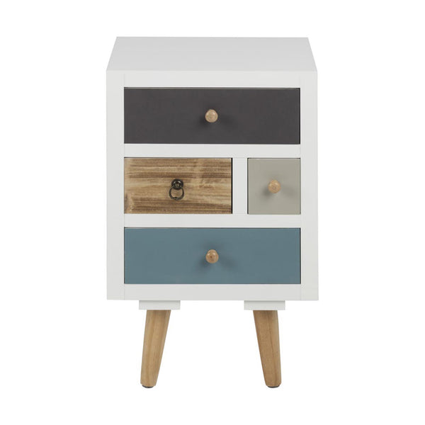 Table de chevet 4 tiroirs multicolore WILLIAM