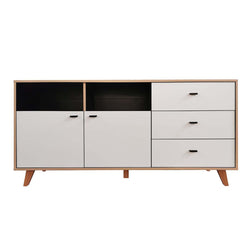 Buffet avec 2 placards et 3 tiroirs en bois naturel  INIS