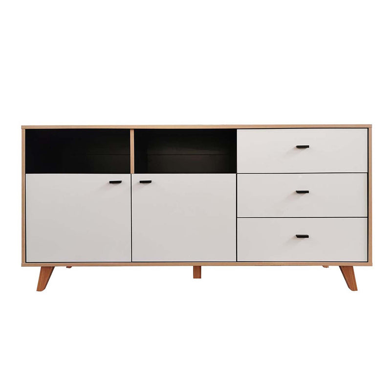 Buffet avec 2 placards et 3 tiroirs en bois naturel  INIS