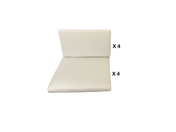 Housses de coussins blanc pour REGINA et ABASA 4 places