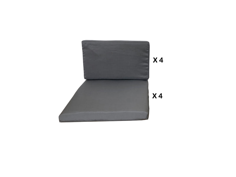 Housses de coussins gris pour REGINA et ABASA 4 places