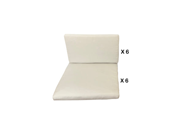 Housses de coussins blanc pour REGINA et ABASA 6 places