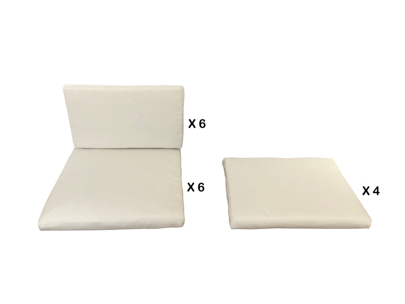 Housses de coussins blanc pour REGINA et ABASA 10 places