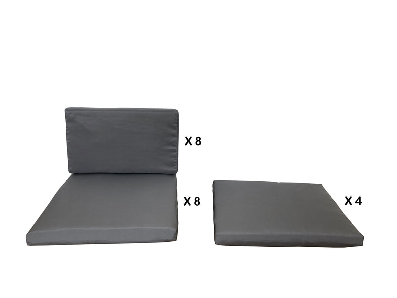 Housses de coussins gris pour REGINA et ABASA 12 places