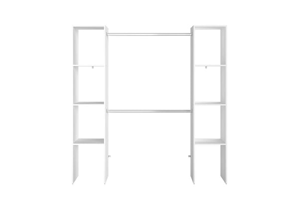 Dressing blanc 6 étagères, 2 penderies 180 x 40 x 180 cm MATIGNON