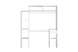 Dressing blanc extensible avec 2 penderies, 4 étagères et 1 tiroir MATIGNON