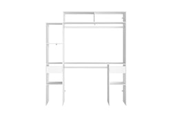 Dressing blanc extensible avec 2 penderies, 4 étagères et 2 tiroirs MATIGNON