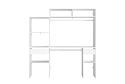 Dressing blanc extensible avec 2 penderies, 4 étagères et un tiroir MATIGNON