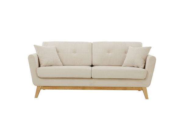 Canapé scandinave 3 places velours côtelé beige OSLO