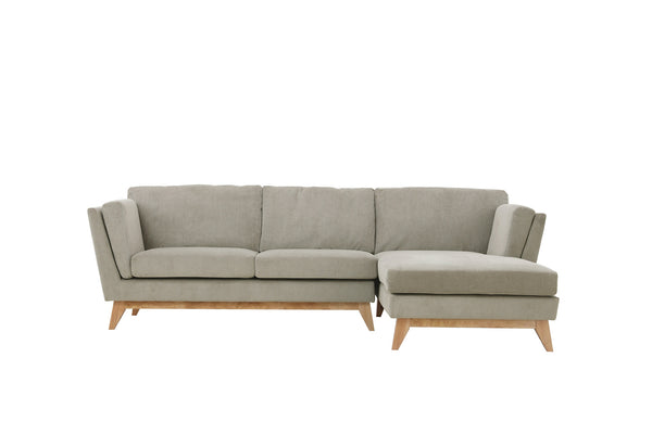 Canapé scandinave 3 places velours côtelé gris  OSBY