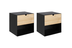 Lot de 2 tables de chevet suspendues noires VENUS