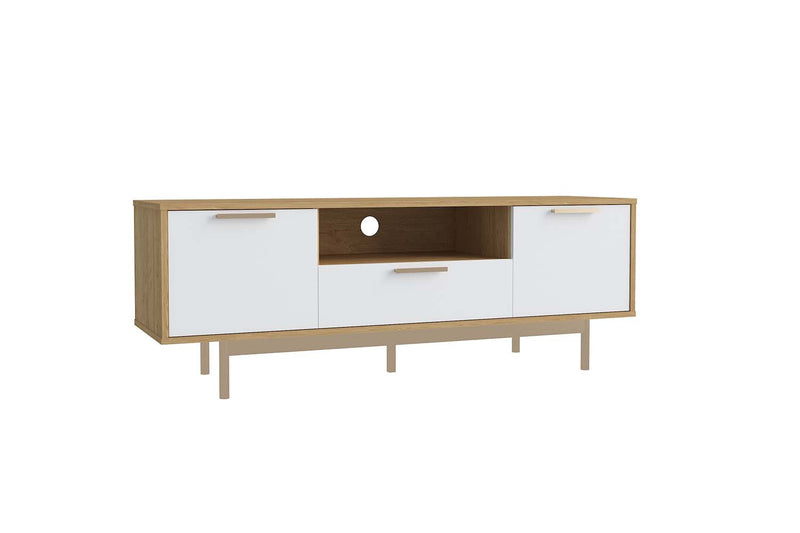 Meuble TV scandinave en bois blanc TIFANY