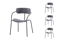 Lot de 4 chaises gris foncé design LOS ANGELES