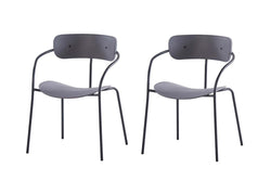 Lot de 2 chaises design gris foncé LOS ANGELES