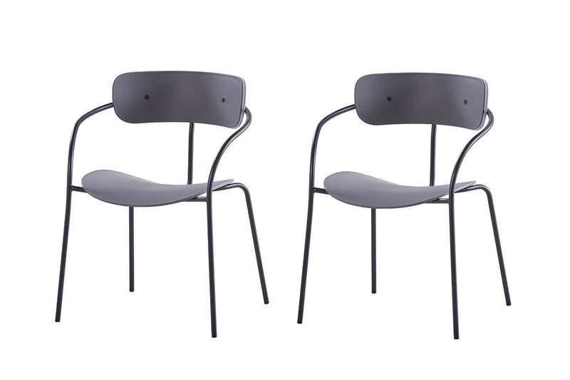 Lot de 2 chaises design gris foncé LOS ANGELES
