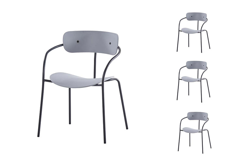 Lot de 4 chaises gris clair design LOS ANGELES