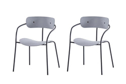 Lot de 2 chaises design gris clair LOS ANGELES