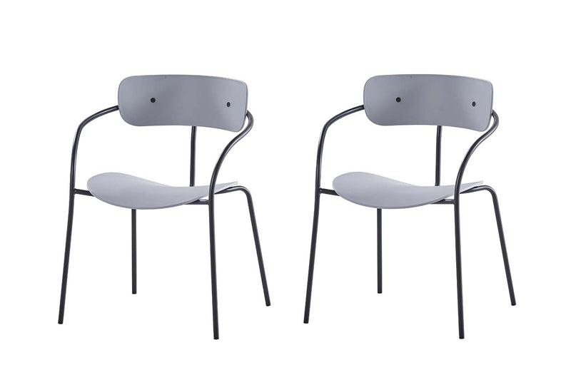 Lot de 2 chaises design gris clair LOS ANGELES